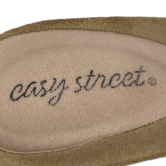 Easy Street Sz 12 Blush Pink Stretch Comfort Espadrille Wedge Slide Heel Shoe - Picture 10 of 12